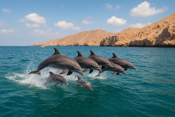 Einige Delfine im Meer vor Oman