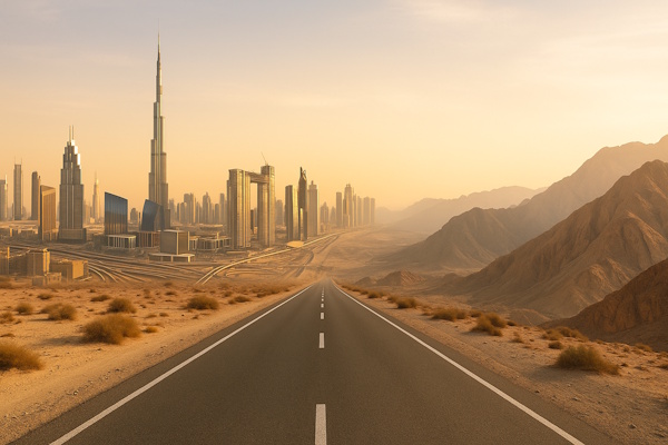 Von Dubai in den Oman - Straße