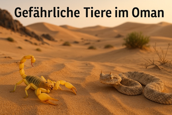 Giftige Schlange und Skorpion in der Wüste