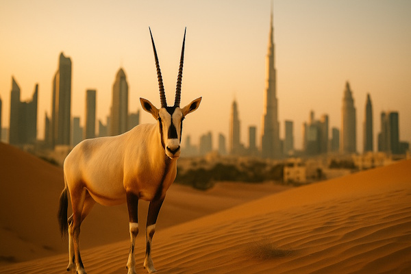 Oryx in der Wüste von Dubai