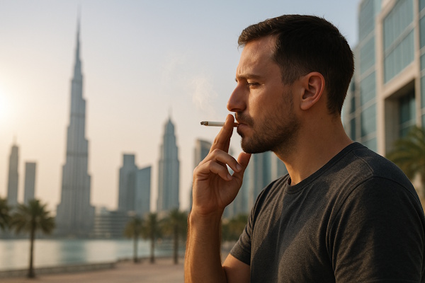 Racuehnder Tourist in den VAE